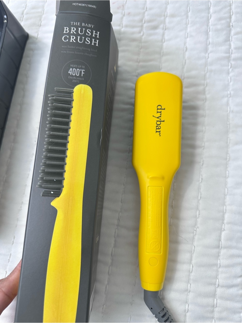 Drybar The Baby Brush Crush Yellow Mini Heated Straightening with Gray Bristles - Picture 6 of 12